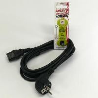 Síťový kabel LOGO - 230V napájecí, CEE7 (vidlice) - C13, 3m, VDE approved, černý (5)
