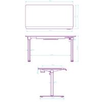 Herní stůl ULTRADESK QUEST - 140x70cm, 72-120cm, bílá-černá (21)
