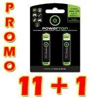 Nabíjecí baterie, AAA (HR03), 1.2V, 900 mAh, Powerton, box, 12x2-pack, PROMO 2-pack 11+1 (
