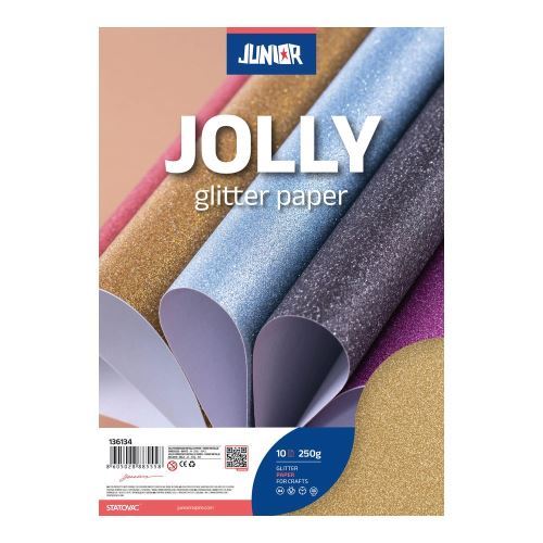 Papír glitrový  A4/ 250g zlatý 10 ks      136139