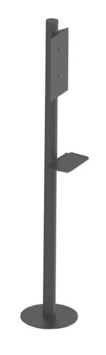Stojan kovový šedý pro plastový dávkovač,       výška 148cm, 091001