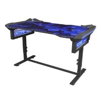 Herní stůl E-blue EGT004BK, 135x78,5cm, 72-91,2cm, RGB podsvícení, výškově nastavitelný, s (1)