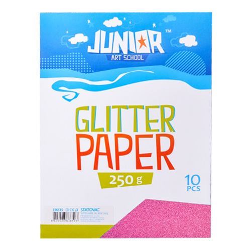 Papír glitrový A4/ 250g růžový  10 ks  136134 (113189)