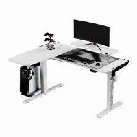 Herní stůl ULTRADESK WINGER - bílý, 111x155x60 cm, 75-122 cm, elektricky nastavitelná výšk (13)