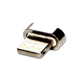 USB koncovka Apple Lightning samec - magnetické připojení, stříbrná, redukce k magnetické