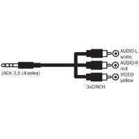 Audio/Video kabel Jack (3.5mm) samec - 3x CINCH samec, 1.5m, černý (3)