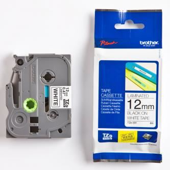 Páska BROTHER TZE-231 černý tisk/bílý podklad 12mmx8m, laminovaná
