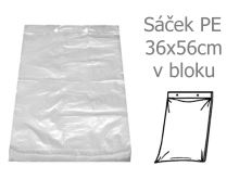 Sáček PE 36x56/40my trhací v bloku 50ks