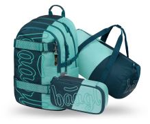 Školní set 3 BAAGL - Skate - Petrol - batoh, penál, sportovní taška   A-36062
