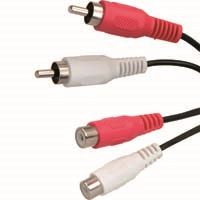 Kabel Cinch 2x M- Cinch 2x F, 5m, černá (1)
