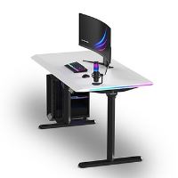 Herní stůl ULTRADESK QUEST - 140x70cm, 72-120cm, černá-bílá (21)