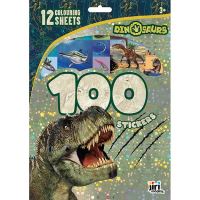 Samolepková kniha 100 samolepek s omalovánkovými listy Dinosauři     3564-8