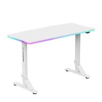 Herní stůl ULTRADESK IRON WHITE  132,5x60,5 cm, 71-81  cm, mechanicky nastavitelná výška,R (10)