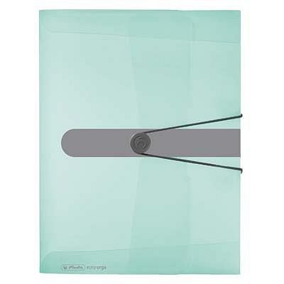 Box na spisy  HERLITZ A4/4 cm, mint - transparentní      11409000