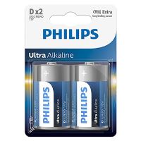 Baterie alkalická D, PHILIPS ULTRA, 2-pack