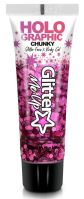 Glitrový gel holografický Chunky - Růžový "Princess Pink " - 12 ml   HGTH141