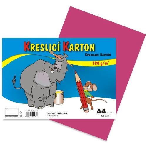 Kreslící karton A4/180g/50 růžová
