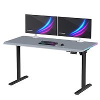 Herní stůl ULTRADESK QUEST- 140x70cm, 72-120cm, černá-šedá (7)