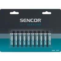 Baterie alkalická  AAA, 1.5V, Sencor, blistr, 10-pack