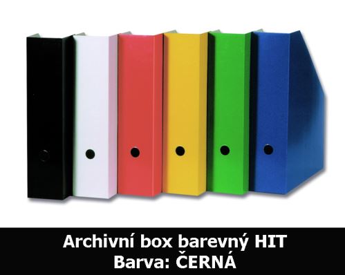 Archivní box barevný HIT, seříznutý, černý 32,5x25,5x7,5cm, 1ks/30 216.01