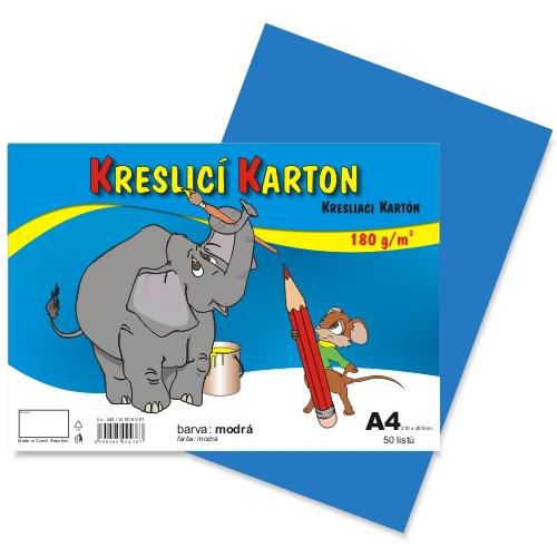 Kreslící karton A4/180g/50 modrá