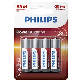 PHILIPS POWER Jednorázová alkalická baterie AA, 4-pack (1)
