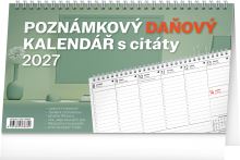 Kalendář stolní - Poznámkový daňový s citáty 2027 - 25 x 14,5 cm   PGS-36886