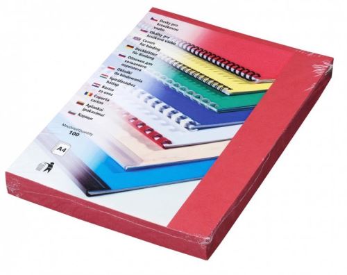 Karton DELTA A4/230g/100ks červená-imitace kůže