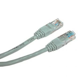 Síťový LAN kabel UTP patchcord, Cat.5e, RJ45 samec - RJ45 samec, 5 m, nestíněný, šedý