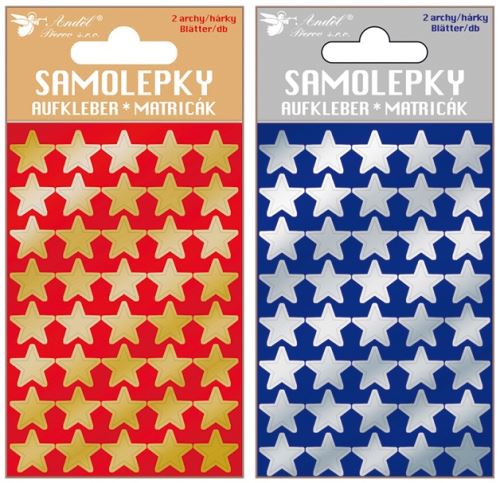 Samolepky lesklé hvězdičky
