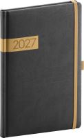 Diář týdenní - Twill 2027 - černo-zlatý - 15 x 21 cm   PGD-TA5TW-7001