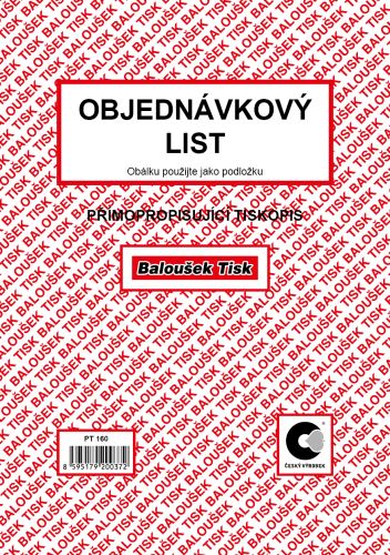 Objednávka A5 propisující PT160