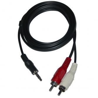 Audio kabel - Jack (3.5mm) samec, 2x CINCH samec, 3m, černý