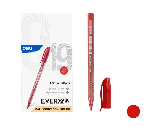 Pero kuličkové jednorázové DELI EVERY - červená   EQ19-RD
