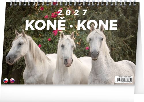 Kalendář stolní - Koně – Kone CZ/SK 2027 - 23,1 x 14,5 cm   PGS-36873