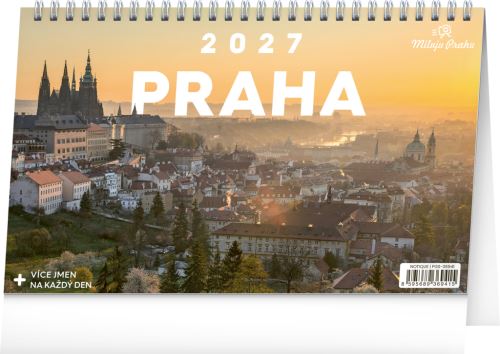 Kalendář stolní - Praha – Miluju Prahu 2027 - 23,1 x 14,5 cm   PGS-36941