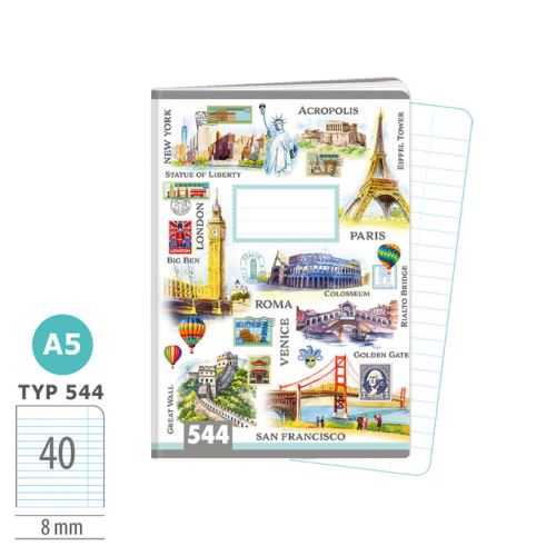 Sešit A5 - 544 - 40listů - Travel Time   1592-0431