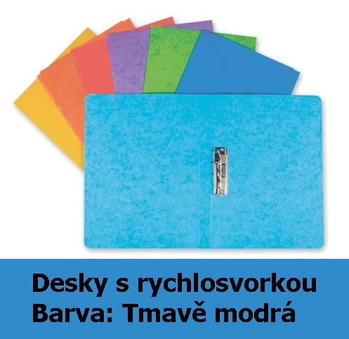 Pořadač, desky s rychlosvorkou HIT A4 Prešpán, 2,5cm, tmavě modrý, 1ks/35, 162.01