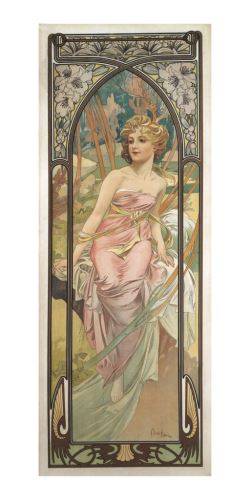 Pohlednice  Alfons Mucha-Morning-pohled dlouhý A-9051
