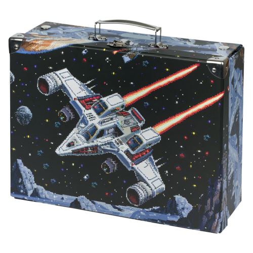 Školní kufřík BAAGL Pixel Space - skládací s kováním  A-34857