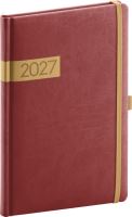 Diář týdenní - Twill 2027 - bordó-zlatý - 15 x 21 cm   PGD-TA5TW-7718