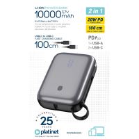 Powerbanka Platinet - 10000mAh, 20W, 2xUSB-C, 1xUSB-A, kabel USB-C   PMPB1020C (2)