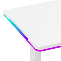 Herní stůl ULTRADESK IRON WHITE  132,5x60,5 cm, 71-81  cm, mechanicky nastavitelná výška,R (8)