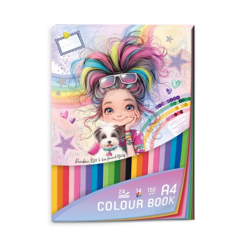 Barevný papír A4, 24 listů-13barev, 150g/m2 - Rainbow Ella   1703-0426