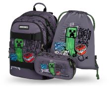 Školní set 3 BAAGL Skate Minecraft TNT - Batoh, Etue, Sáček   A-35390