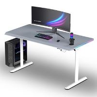 Herní stůl ULTRADESK QUEST, 140x70cm, 72-120cm, bílá-šedá (18)