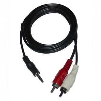 Audio kabel LOGO - Jack (3.5mm) samec, 2x CINCH samec, 1.5m, černá