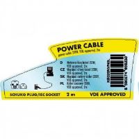 Síťový kabel LOGO - 230V napájecí, CEE7 (vidlice) - C13, 2m, VDE approved, černý (4)