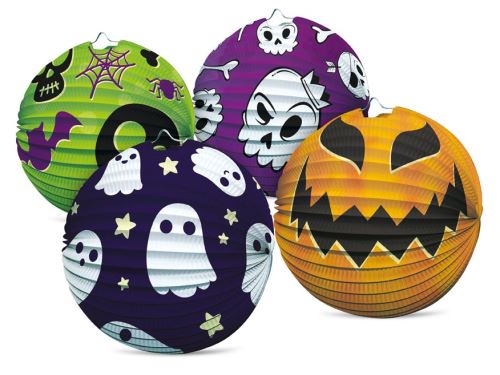 Lampion Halloween kulatý - mix, 25cm       1020122