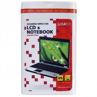 Čisticí trhací ubrousky LOGO na LCD, notebooky, dóza, 50ks